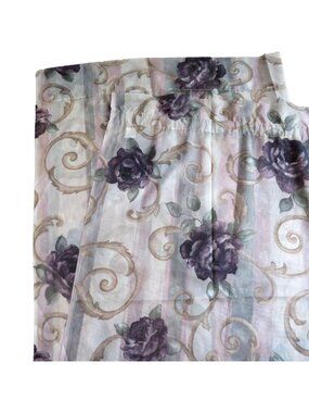 Vintage Floral Curtain Panels: Croscill Chambord Cassis Amethyst, 60"x88" (Pair)